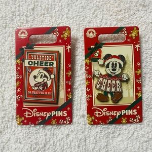 Disney Parks DVC Lot of 2 Mickey Christmas Pins Yuletide Holiday Cheer NWT